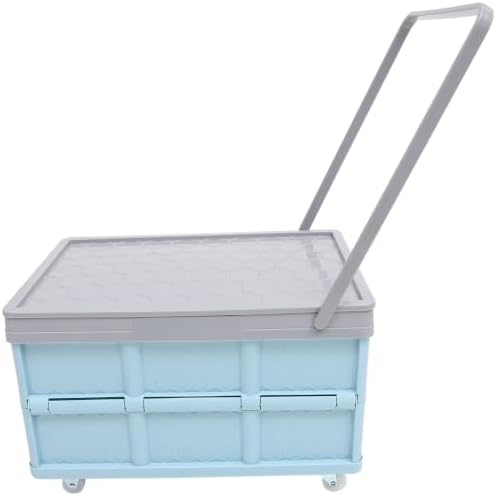 Collapsible Storage Bin with Wheels and Lids Stackable Folding Storage Box - Image 2