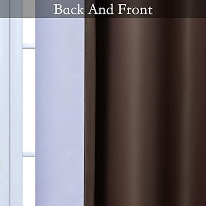 SimpleHome Ombre Gradient Brown White to Gray Curtains - Image 4