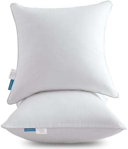 Oubonun 16 x 16 Throw Pillow Inserts Set of 2-100% Cotton Cover by Oubonun