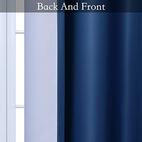 SimpleHome Blue to Grey White Ombre Room Darkening Curtains 96 Inch - Image 5