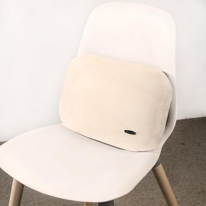 Beige Lumbar Support Pillow for Car Recliner Soft Lower Back Waist Cushion - Image 7