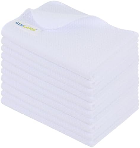 Sublimation Towels Waffle Kitchen Towel Fast Drying Tea Towels White 16x24 by SINLAND