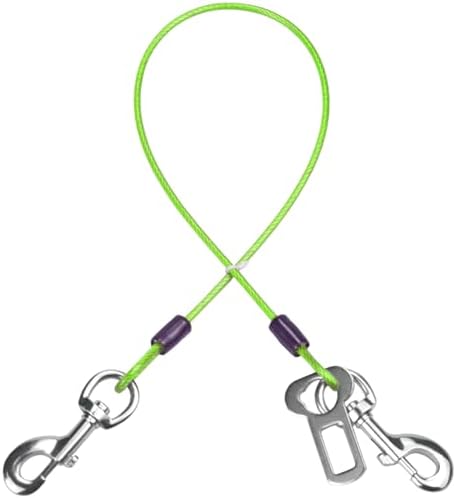 Dog Seat Belt Harness for Car, No Chew Tether Cable Vehicle Dogs Accessories by MiMetty