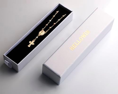Gold Plated Beads Catholic Guadalupe Car Rearview Mirror Rosary - Image 5