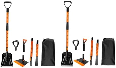 Zone Tech Extendable Snow Squeegee, Ice Scraper and Shovel 42" 5- Rotating Snow by ZONETECH