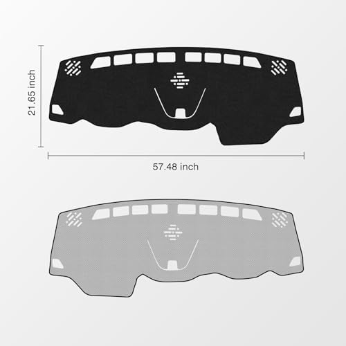 KUST Black Dash Cover for Jeep Cherokee Latitude 2014-2023 Polyester Dashboard - Image 2
