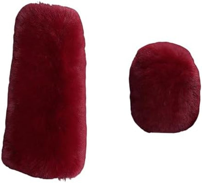 2PCS Fluffy Car Gear Shift Knob & Handbrake Cover, Comfortable Plush Shifter by XJVSS