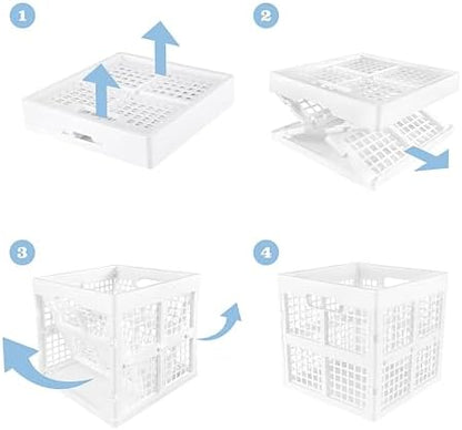 Eslite 3-Pack Collapsible Plastic Storage Crates, Foldable Crates - Image 5