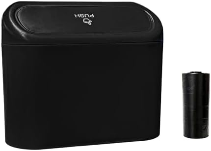 Car Trash Can Bin with Lid, Mini Portable Auto Garbage Can with 15Pcs Trash Bags by Unknown