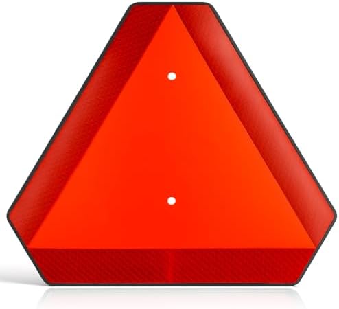 Slow Moving Vehicle Safety Sign, Slow Moving Vehicle Triangle Sign, Plastic by DXSIGN