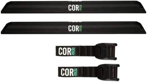 COR Surf Aero Roof Rack Pads, No-Scratch Tie Down Straps, 28in Narrow 10ft by CORSurf