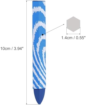 PATIKIL Lumber Marking Crayons, 6 Pack 4"x0.55" Hex Wax Tire Marker Crayons Blue - Image 2