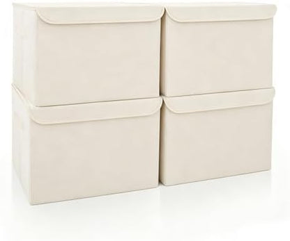 Bagnizer Large 22 Quart Linen Fabric Foldable Storage Bin Cube Organizer Basket by Bagnizer