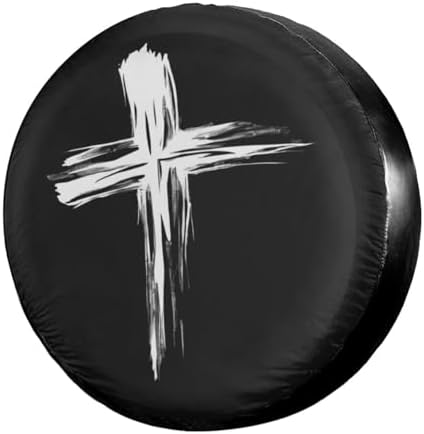 Delerain Cross Black Spare Tire Cover Wheel Protectors Sun Protector Waterproof by Delerain