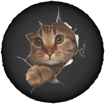 Funny Cat in Hole Spare Tire Cover Universal Tire Wheel Covers Waterproof - Image 7