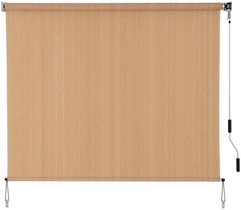 SMONTER Outdoor Sunshade Roller Shade 8'W x 6'H, Exterior Cordless Roll Up by SMONTER