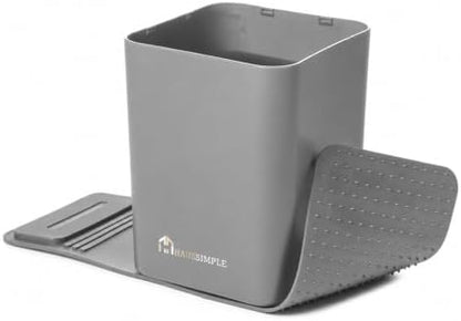 Car Trash Can for Vehicles Leakproof Compact Garbage Bin w/Stability Flap by HAUSSIMPLE