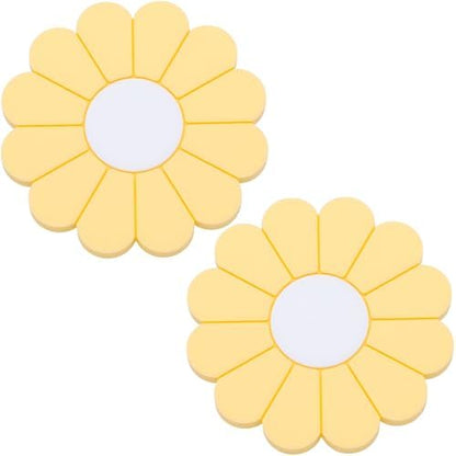 2-Pack Car Cup Holder Coaster Inserts, Daisy Shape, 2.75 Inch Non-Slip Silicone by MEAJOO