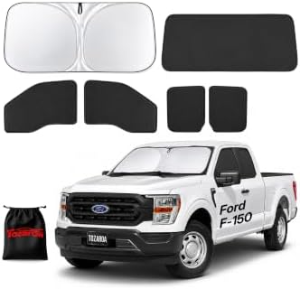 7PCS Window Shades for Ford F150 Crew Cab 2021-2025, Full Set Windshield Side by Unknown