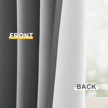 Yakamok Grey 100% Blackout Curtain Panels 84 inches, 2 Panels - Image 5