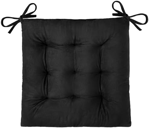 OVOV 1 Pack Chair Cushions for Dining Chairs 15.5"x15.5" Black by OVOV