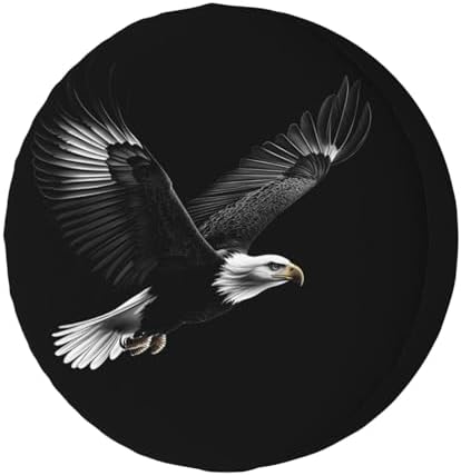 Realistic Black Eagle Spare Tire Cover Dust-Proof Wheel Tire Cover Fit Trailer by Foruidea