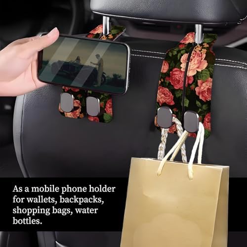 Car Seat Headrest Hook, Universal Leather Cute Hanger Holder Hook, Storage - Image 2