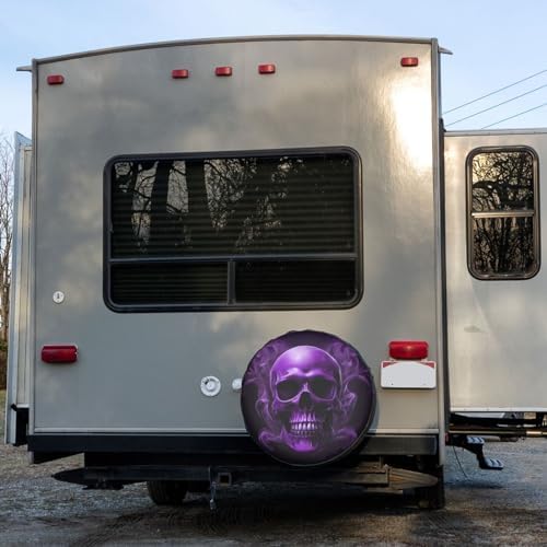 Delerain Purple Funny Skull Spare Tire Cover - Image 6