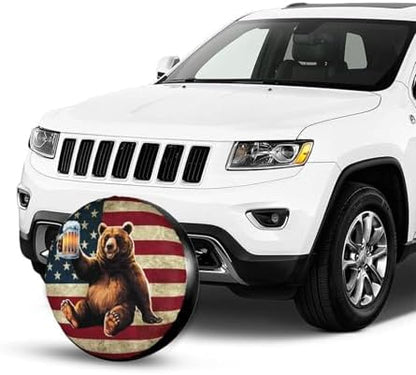 Camper Bear Spare Tire Cover Wheel Protectors Waterproof Wheel Covers Universal - Image 6