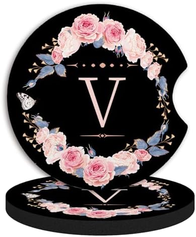 2pcs Letter V Car Coasters, Absorbent Universal neoprener Cup Holder Coasters by Unknown