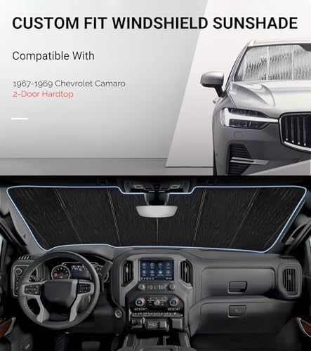 Pigenius Windshield Sun Shade for Chevrolet Camaro 1967-1969, 2-Door Hardtop - Image 2