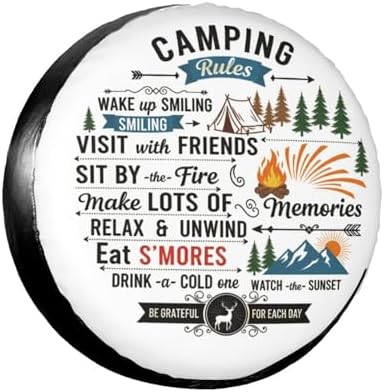 Camping Rules Spare Tire Cover Universal Fit 14 inch RV SUV Truck by Unknown