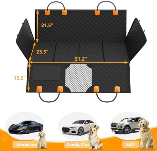 PETICON Dog Car Seat Cover for Back Seat, Hard Bottom Back Seat Extender - Image 3