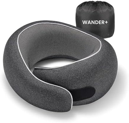 Wander+®Travel Neck Pillow, Pure Memory Foam Neck Pillow by WANDER