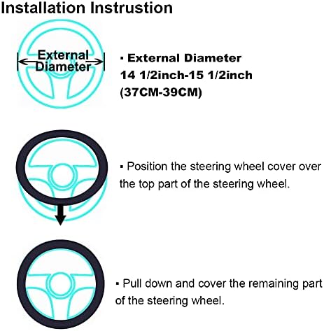 OGLAND Fuzzy Sheepskin Car Steering Wheel Cover - Image 3
