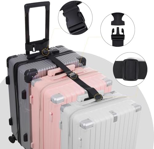 2 Pack Luggage Straps for Suitcases Adjustable Belt Luggage Connector Straps to - Image 3