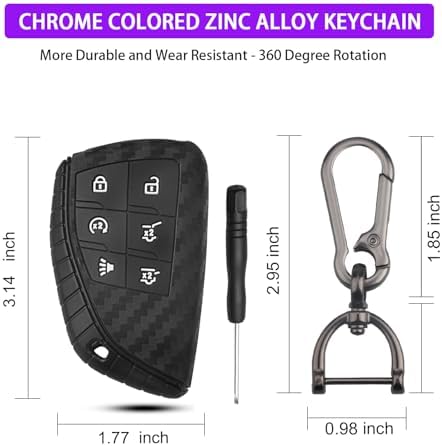 QBUC 2 Pcs for Chevy Key Fob Cover, 6 Buttons Silicone - Image 5