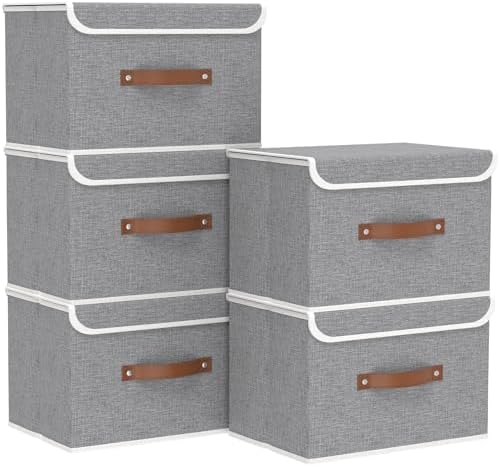 Yawinhe Storage Bins with Lids, 17.7x11.8x11.8in by Yawinhe