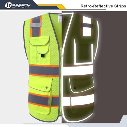 JKSafety Safety Vest for Men Women Reflective Hi Vis JK100 Yellow 2XL - Image 4