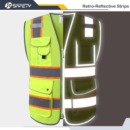 JKSafety Safety Vest for Men Women Reflective Hi Vis JK100 Yellow 2XL - Image 4