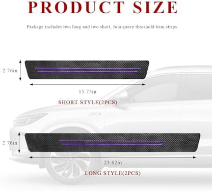 4 PCS Car Door Sill Protector, Anti-Scratch Carbon Fiber Car Door Entry Guards - Image 2