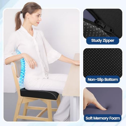 SweetSlubr Seat Cushion, Chair Pad, Memory Foam Tailbone Pain Relief - Image 4
