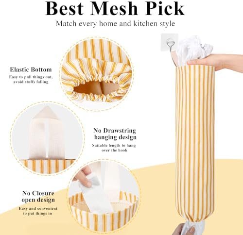 TOGETRUE Plastic Bag Holder, Wall Mount Grocery Bag Holder, Reusable Trash Bags - Image 2
