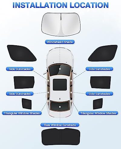 Canvcle Window Shades for 2011-2021 Jeep Grand Cherokee Accessories Windshield - Image 6