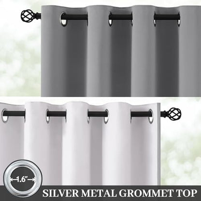 Yakamok Dove Grey 100% Blackout Curtains 84 Inches Long 50" Wide 2 Panel - Image 2