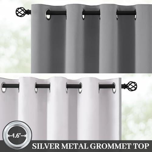 Yakamok Dove Grey 100% Blackout Curtains 63 Inches Long 50" Wide 2 Panel - Image 2
