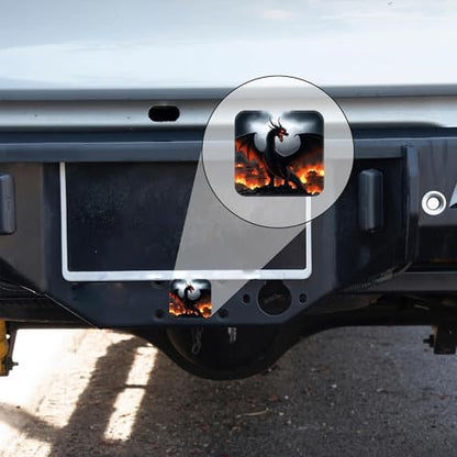 Hitch Receiver Cover 2" Black Dragon Burning Village Trailer Hitch Cover Tube - Image 6