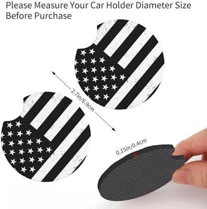 American Flag Black Steering Wheel Cover 15 in + 2 Pieces USA Car Coasters - Image 5
