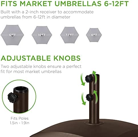 Best Choice Products 123lb Capacity Fillable Mobile Umbrella Base Heavy Duty - Image 6