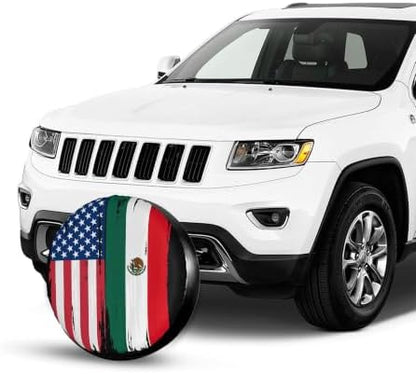 USA Mexico Flag Spare Tire Cover, Universal Waterproof & Dustproof Wheel - Image 3